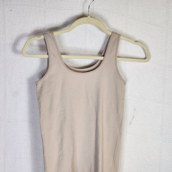 Ann Taylor Tan Seamless Body Hugging Scoop Neck Nylon Span Modern Tank Top XS/S - Picture 3 of 16